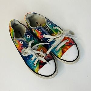 Converse Sneakers Tie Dye Kids 12 Youth Unisex Low Top Rainbow